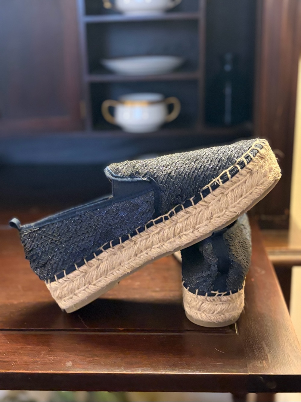 Steve Madden Poppi Sequin Espadrille Platform Slip-Ons